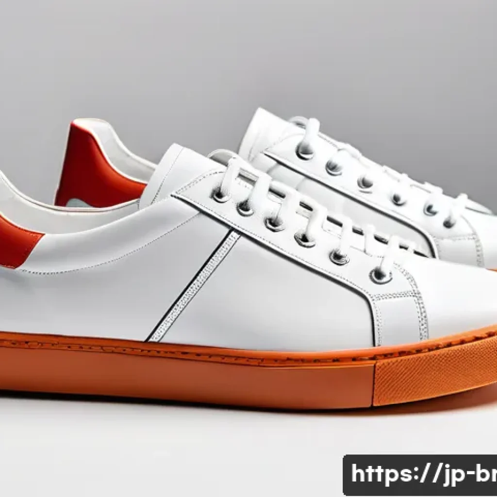 라코스테와 톰마틴의 가죽 스니커즈 - A pair of elegant leather sneakers displayed on a clean white background, showcasing a minimalist de...
